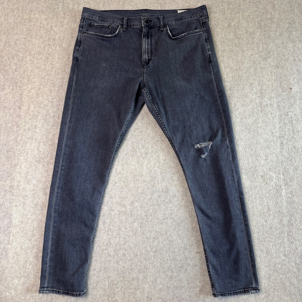 Rag & Bone Fit 1 Skinny Jeans Mens 38x32 Summit Grey Distressed